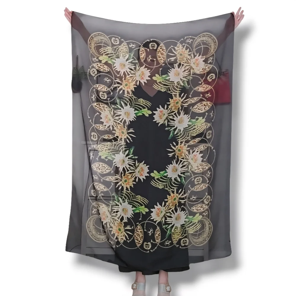 Rectangle Scarf Floral Leopard Equestrian Rococo Vintage Maximalist 80s vibe
